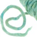 Floristik24 Cordão de feltro com fio de lã verde 20m