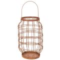 Floristik24 Lanterna de jardim, metal, acabamento enferrujado, alça, estilo vintage, Ø19,5 cm