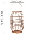 Lanterna de jardim, metal, acabamento enferrujado, alça, estilo vintage, Ø19,5 cm | Floristik24.pt