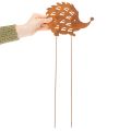 Estaca de jardim decorativa com ouriço e pátina de ferrugem, 20 cm | Floristik24.pt