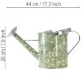 Regador de metal, estilo vintage, verde e prata com estampa floral - vaso decorativo, Ø18cm | Floristik24.pt