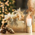 Laço brilhante, laço decorativo, dourado com presilha, 11 cm, 4 peças | Floristik24.pt