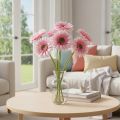 Flores artificiais de gerbera para jardim, rosa, 47 cm, 6 peças. | Floristik24.pt