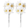 Flor de lírio artificial, branca, em arame, tamanho médio, 35 cm, 5 peças | Floristik24.pt
