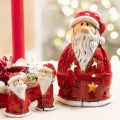 Papai Noel decorativo como porta-velas com estrelas, decoração de mesa, 15 cm | Floristik24.pt