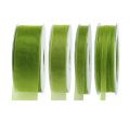 Floristik24 Fita de organza fita de presente verde borda tecida verde oliva 50m