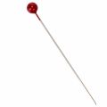 Alfinetes com cabeça de pérola Ø6mm 65mm Vermelho | Floristik24.pt