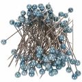 Floristik24 Broches com cabeça de pérola turquesa, Ø6mm, 65mm