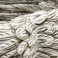 Penas de coração de planta fundidas em pedra coração cinza branco 13 × 12 × 6 cm 2 unidades | Floristik24.pt