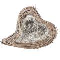 Floristik24 Coração de planta, trepadeira de rattan branca natural, 20cm x 24cm x 6cm