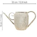 Vaso de metal vintage para plantas/regador, decoração antiga para jardim, 32x10,5x18cm | Floristik24.pt