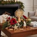 Conjunto de enfeites de Natal em forma de estrela de palha para árvore de Natal, 35 peças. | Floristik24.pt