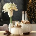 Anel de papel em formato de favo de mel, formato de abóbora redonda grande, 24 cm, pacote com 4 unidades, ideal para flores secas e decoração de outono. | Floristik24.pt