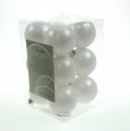Floristik24 Bola de Natal de plástico branco 6cm 12pcs