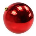Floristik24 Bola de Natal de plástico vermelha grande Ø25cm