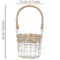 Lanterna decorativa suspensa, metal, vidro, vime, Ø13cm A12cm, 2 peças | Floristik24.pt