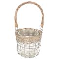 Lanterna decorativa suspensa, metal, vidro, vime, Ø13cm A12cm, 2 peças | Floristik24.pt