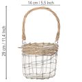 Lanterna suspensa, vidro, metal, vime, Ø14,5cm, 2 peças | Floristik24.pt
