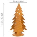Lanterna de Natal em metal com acabamento rústico, 46 cm de altura, 25,5 cm de largura. | Floristik24.pt